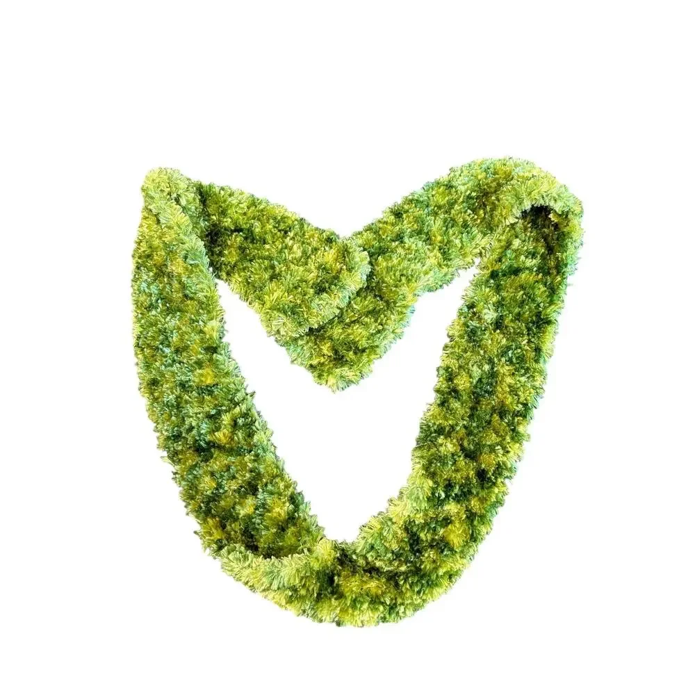 Apple Green Fuzzy Texture Crochet Warm Neck Scarf- Boho Y2K- eyelash yarn